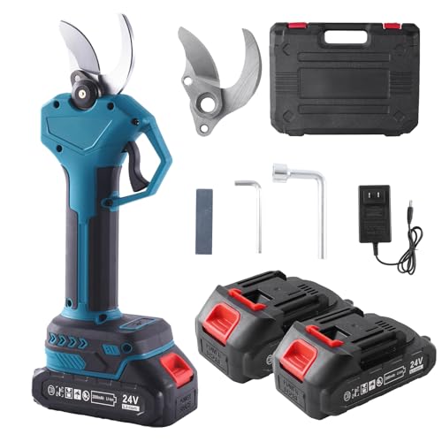 Electric Pruning Shears for Gardening,Battery Powered Pruning Shears with 2 X 2AH Lithium Battery, 2...