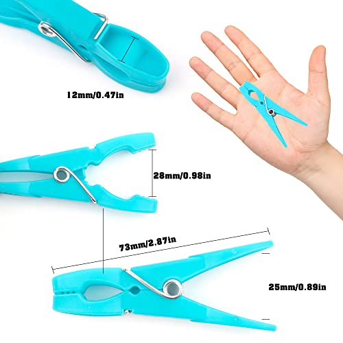 24Pcs Plastic Clothespins, Heavy Duty Laundry Clothespins, Air-Drying Clothing Pin Set, Towel Clips Clothes Pins Spring Clips, Beach Towel Clips #TOP1