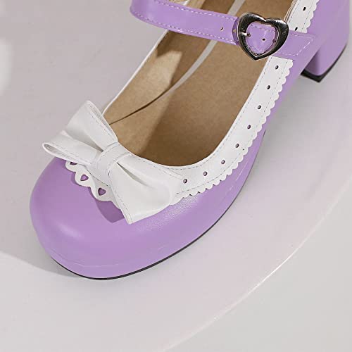 Women Bow Mary Jane Shoes Kawaii Pumps Platform Chunky Heeled Vintage Pumps Elegant Lolita Dress Shoes4