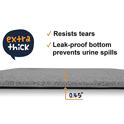 Smiling Paws Pets - Extra Large Cat Litter Mat - Pet Rug - Catches Litter That Spills Outside Litter Box - Easy To Clean - Non-Slip - Litter Box Mat - Kitty Litter Catcher - Grey Xl Size (47" X 33”) #TOP1