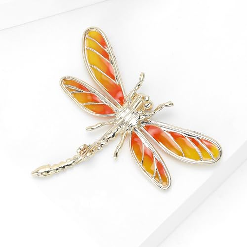 Image of Dragonfly Brooch and Pins for Women Enamel /Rhinestone Crystal Dragonfly Animals Brooches Jewelry for Mom Wife Elegant Dress Accessories Birthday Gifts