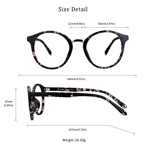 Image of LifeArt Blue Light Blocking Computer Glasses,Stylish Reading Glasses for Women /Men,Transparent Lens Filter UV Light 400,Reduce Eyestrain (S178 c159, 0.25 Magnification)