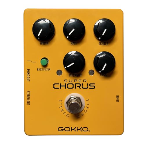 GOKKO GK-65 Super Chorus Guitar Effect Pedal with Bass and Treble Controls, Analog Technology, and...