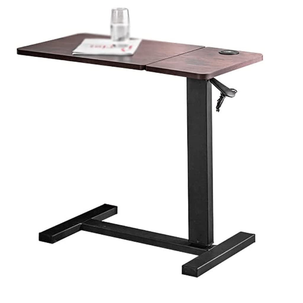 SXZenSpace Overbed Table with Adjustable Height, Cup Holder & 360° Swivel Wheels - Mobile Laptop Desk for Home Hospital Use, Versatile Bedside Tray
