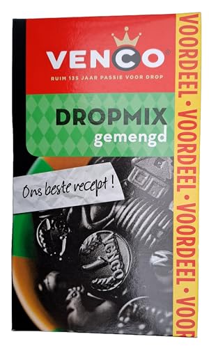 Venco Liquorice Drop Mix, Assorted (Gemengd), Sweet, Salt, Soft & Hard, 475 g (16.8 oz), 1 Box