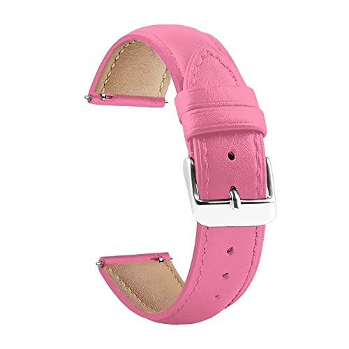 Image of ACM Watch Strap Leather Belt 20mm Compatible with Noise Noisefit Nova Smartwatch Casual Classic Band Pink