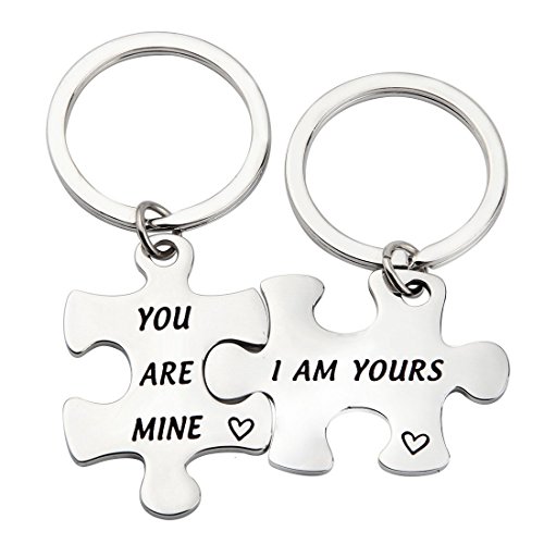 CHOROY I Am Yours You Are Mine Puzzle Keychains Set for Couples Valentine's Day Gift for Boyfriend Girlfriend Husband Wife (I Am Yours/You Are Mine)