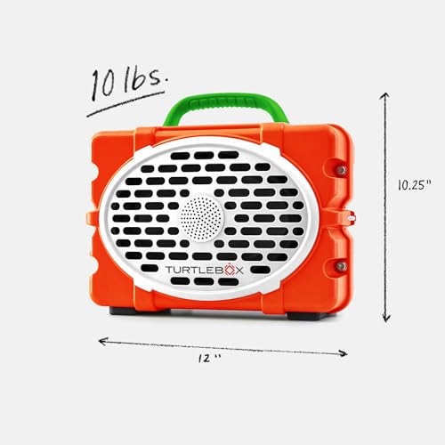 Image of Turtlebox Original Gen 3: Portable Outdoor Bluetooth Speaker - Ultra-Loud (120dB), Waterproof (IP67), Rugged, Impact-Resistant, 3-Day Battery | Party Mode: Unlimited Pairing Stereo, Orange /Kelly Green