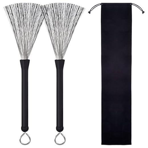 1 par de cepillos de tambor retráctiles de alambre con cómodas asas de goma