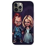 maodege Halloween Horror Movie Phone Case Compatible with iPhone 12 Pro Max Chucky Love and Tiff Bride TPU Soft Silicone Rubber Shockproof Phone Cover Case