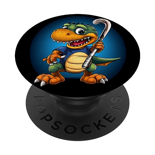 Hockey Player Dinosaur Hockey Stick T-Rex Dino Kawaii PopSockets Swappable PopGrip Hockey Player Dinosaur Hockey Stick T-Rex Dino Kawaii PopSockets Swappable PopGrip