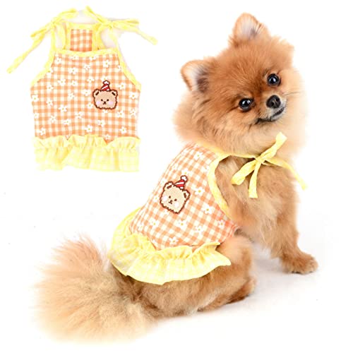 PAIDEFUL Plaid Dog Shirts for Small Dogs Female Girls Summer