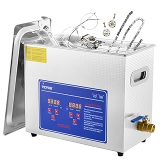 VEVOR Nettoyeur A Ultrasons 6L,Ultrasonic Cleaner Professionnel 180W 220V,Nettoyeur Digital Affichage Ultrasonique chauffage à 80 Degrés pour les bijoux,les lab,les équipements dentaires, industriels