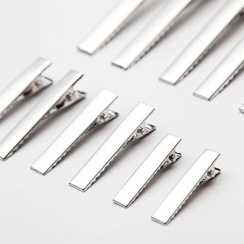 Set de 100 clips metálicos para cabello en 3 tamaños plateados miniatura 4