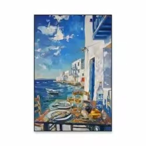 Toile images décoration de salon de qualité premium avec motif de paysage urbain coloré rétro