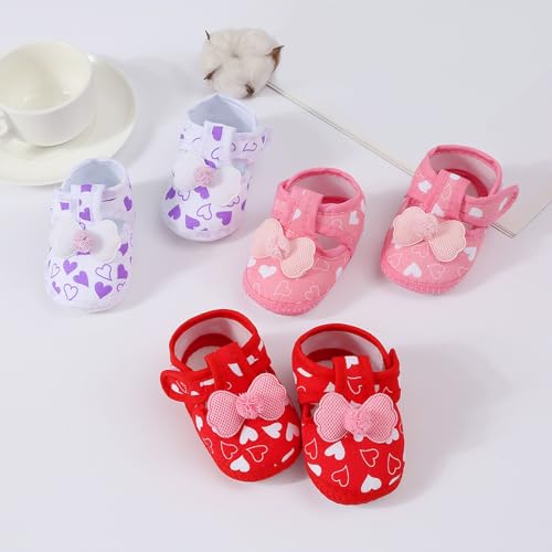 Toddler Baby Girls Canvas Sandals Indoor Closed Toe Bow Heart Dance Dress Shoes Ankle Cute Walking Sneaker Summer4
