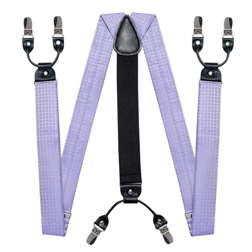 Image of DiBanGu Paisley Bow Tie and Supenders for Men Tuxedo Heavy Duty 6 Clips Suspender Adjustable Y-Shape Mens Trouser Braces