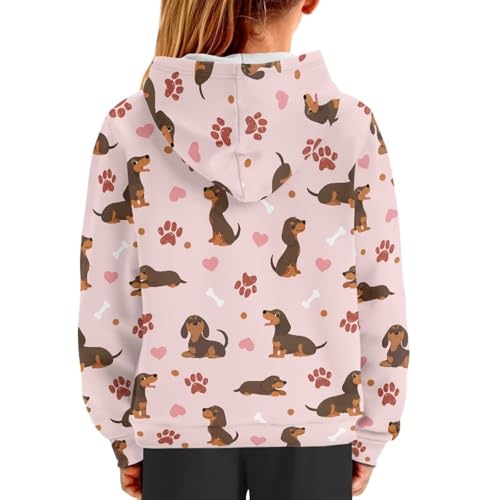 Girls Casual Pullover Hoodies Hooded Sweatshirts Tops Blouse with Pocket Age 6-162