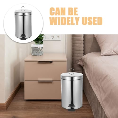 Papelera de pedal acero inoxidable 5L con tapa miniatura 7
