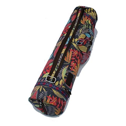 Yogatasche aus Baumwolle extra Groß für Yogamatte, Yogazubehör Gym Tasche Rucksack Tragetasche Fitness - Pilates - Yoga (Rot) Cover