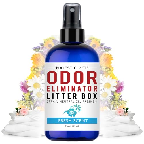 Majestic Pet Litter Box Deodorizer 8 FI Oz – Cat Litter Box Odor Eliminator - Litter Odor Eliminator Works on all Litter Types – Cat Litter Deodorizer Spray Fresh Scent