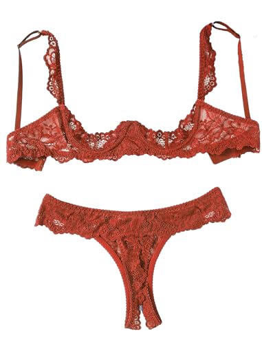Image of Avidlove Sexy Lingerie Set for Women Lace Bra and Panty Sets Underwire Push Up Lace Lingerie Set XS-XXL
