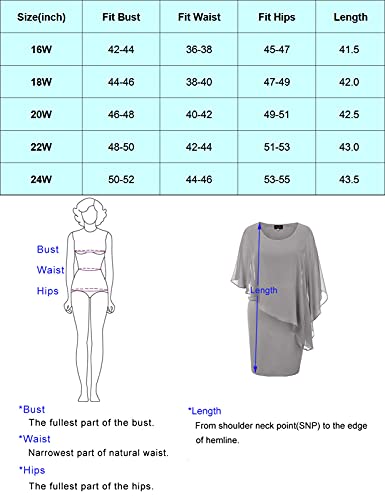 Hanna Nikole Women Plus Size Casual Solid Chiffon O-Neck Ruffles Mini Pencil Dress Black 22W - Image 4