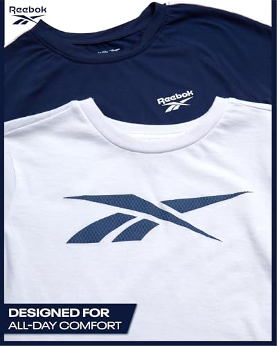 Image of Reebok Toddler Boys Short Set - 3 Piece Summer Outfit with 2 T-Shirts & Shorts - Activewear Clothes for Toddler & Little Boys