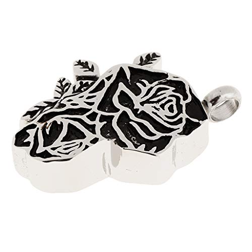 Generic Pingente de Urna de Flor Rosa Que Pode Ser Aberto para Joias Comemorativas de Suporte de Cin