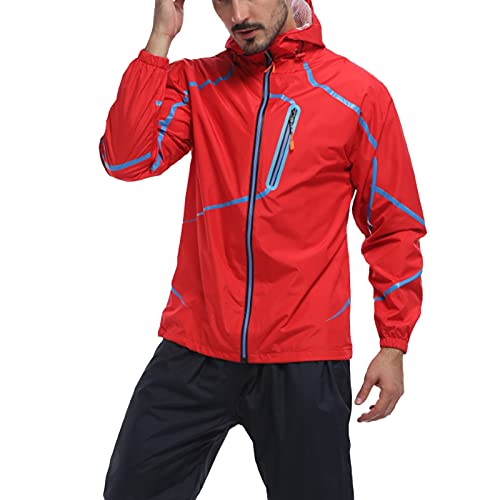 Traje impermeable de chaqueta y pantalón para lluvia, rojo, 3XL miniatura 1