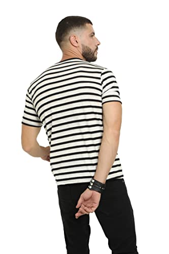 Image of fanideaz Mens Cotton Half Sleeve Striped Round Neck T Shirt