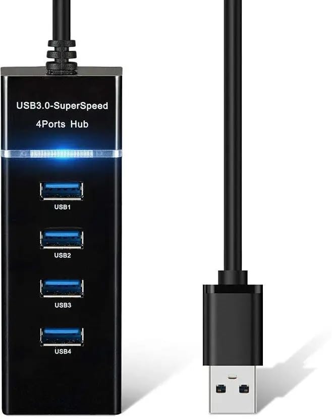 VYAR SuperSpeed Hub with High-Speed Data Transfer for PC, Laptop, and Mac Extension 4 Ports USB 3.0 Highspeed Portable with Switches for Laptop/PC/Mobiles USB Hub (Black)