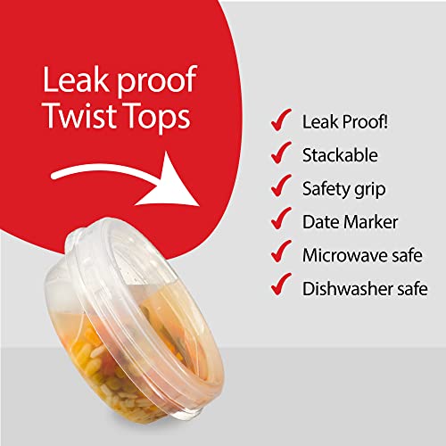 Plasticpro 6 Pack Twist Cap Food Storage Containers With Clear Screw On Lid- 8 Oz Reusable Meal Prep Containers - Freezer And Microwave Safe Clear Plastic Food Storage #TOP3