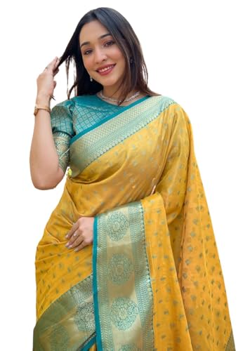 SGF11 Women's Kanjivaram Designer Soft Silk Sarees With Blouse Piece product image 6