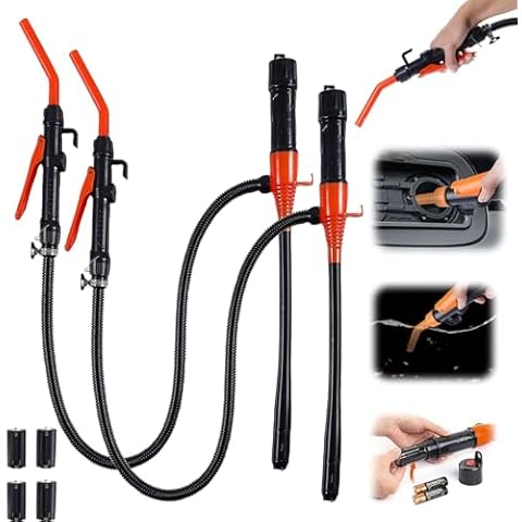 2025 New Portable Power Battery Pump for Gas, Battery Operated Electric Siphon Pump Water Transfer Pump, Easy to Use Hand Fuel Pump Portable Battery Pump for Gas, Fuel, Diesel, Water Transfer (2PCS) Cover