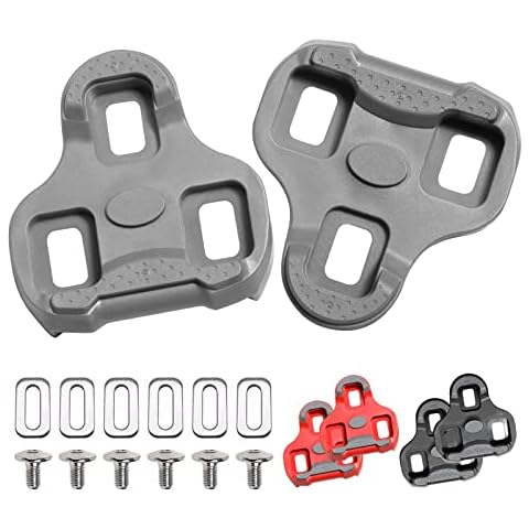 Tacobey KEO Grip Bicycle Cleats Compatible with Look Cleats, Indoor Outdoor Cycling & Road Bike Shoe Plate Set, Compatible with Keo Structure & Keo Pedals with Grip, Grey 4.5° Float, 133*75*18mm Cover