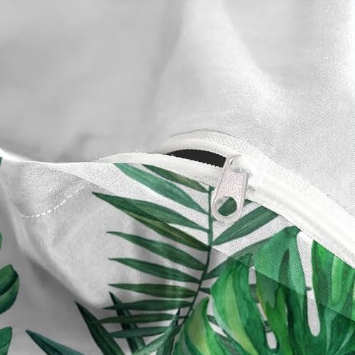 Parure de lit feuilles tropicales 3D effet microfibre luxe zip - 8