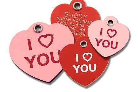 LuckyPet Heart-Shaped Custom Engraved Pet ID Tag