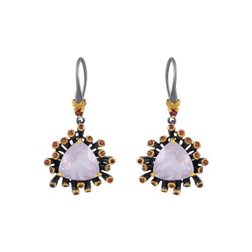 Boucles d'oreilles pendantes argent 925 d'exception et pierre précieuse