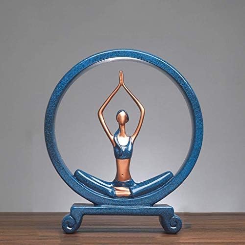 Creative Resin Yoga Girl Ornaments Handmade Crafts Desk Decorative Nordic Style Christmas Decorations Home Accessories People (Color : E) (C)
