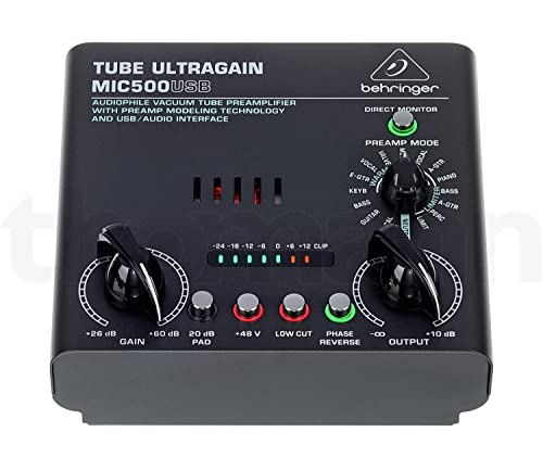 image for Behringer TUBE ULTRAGAIN MIC500USB Audiophile Vacuum Tube Preamplifier