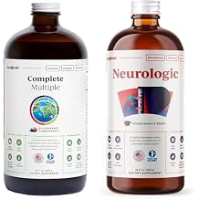 LIQUIDHEALTH Complete Multiple Daily Multivitamin & Neurologic Nootropic Liquid Vitamin Bundle for Adults - Boost Immune Support, Improve Memory, Focus & Concentration - Vegan, Non-GMO, Made in USA