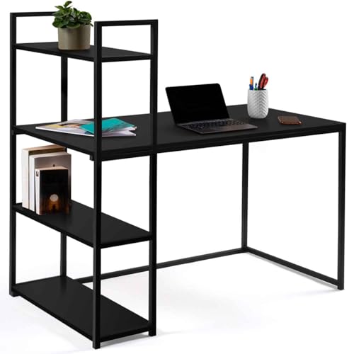 IDMarket - Bureau bibliothèque DELSON Noir Design Industriel