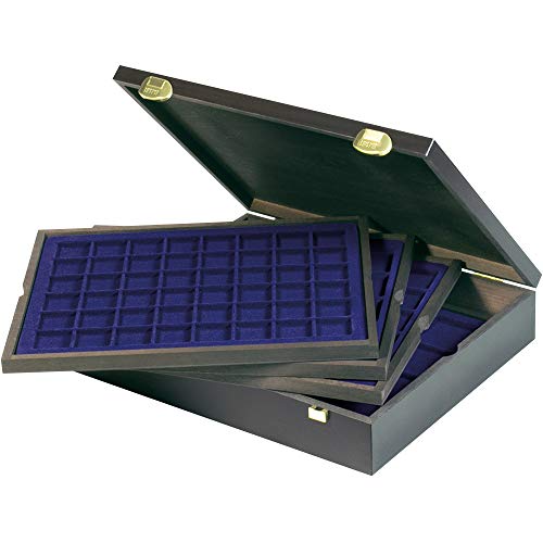 Estuche Carus de madera LINDNER para monedas con 4 tableros premium 4