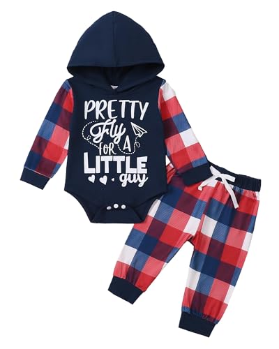 Image of NZRVAWS Newborn Baby Boy Clothes Infant Boy Clothing Hoodie Sweatshirt Long Pants Outfit Set Fall Winter 0-18M