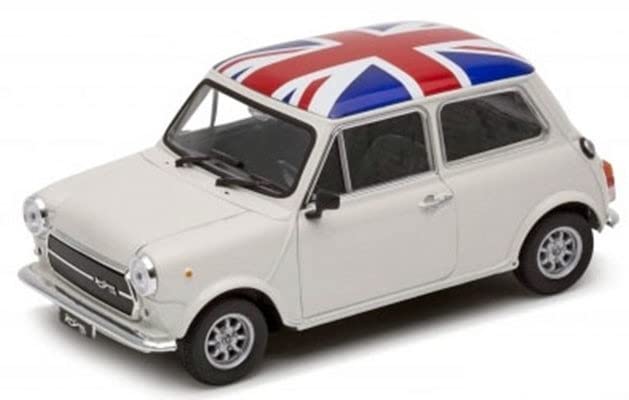MINI ミニカー ホワイト ユニオンジャックルーフ Amazon | 1/24 WELLY ミニクーパー 1300 (アイボリー/ユニオンジャック