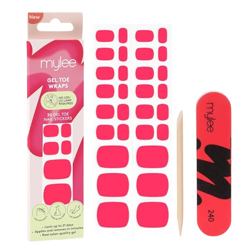 Mylee Gel Toe Wraps Real Gel Pedicure No Lamp Needed Up to 21 Days of Wear Salon-Quality Finish Easy Peel and Stick Chip-Free No Dry Time Long-Lasting Easy Removal