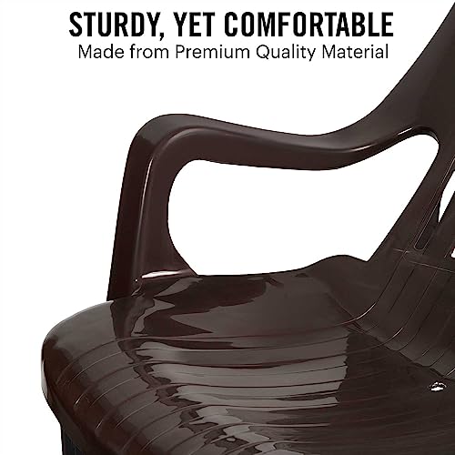 Image of Cello Comfort Sit Set of 4 Chairs (Ice Brown) | Strong and Durable | Easy to Clean | Chair for Living Room, Bed Room, Kitchen, Office Room, Outdoor | 3 Years Warranty