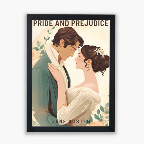 Idée cadeau unique : poster Pride and Prejudice encadré pour passionnés de romans classiques