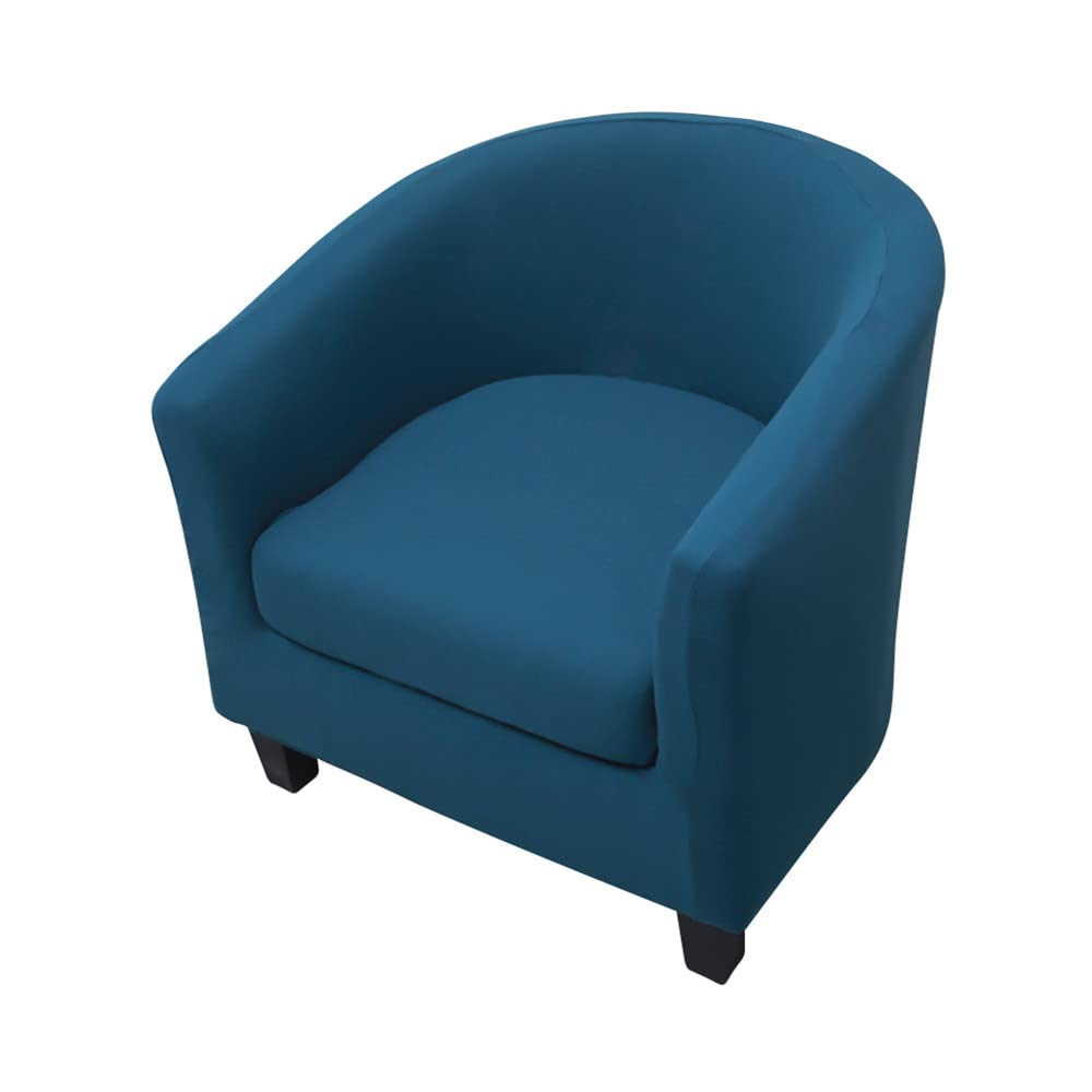 Highdi Funda de Sillón Chesterfield 2 Piezas, Cubre Sofá de 1 Plaza Elásticas Lavable Antideslizantes, Fundas Protector de Butaca para Contador, Dormitorio (Color sólido - Azul Pavo Real)